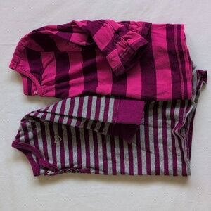 children's place 2-pack purple striped cotton long sleeve shirt bundle 6-9 month